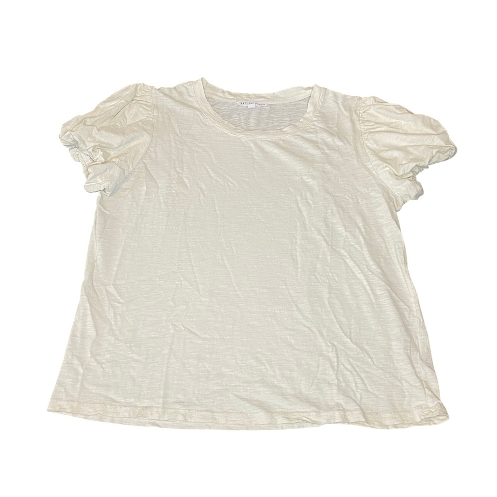 Jane + Delancey Off White Slub Knit Puff Sleeve Top XL - See Pics